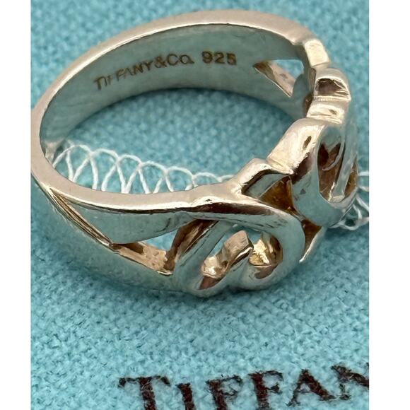 Tiffany & Co. Triple Loving Heart Ring with Box and Storage Pouch SZ 5.5 - Picture 4 of 11